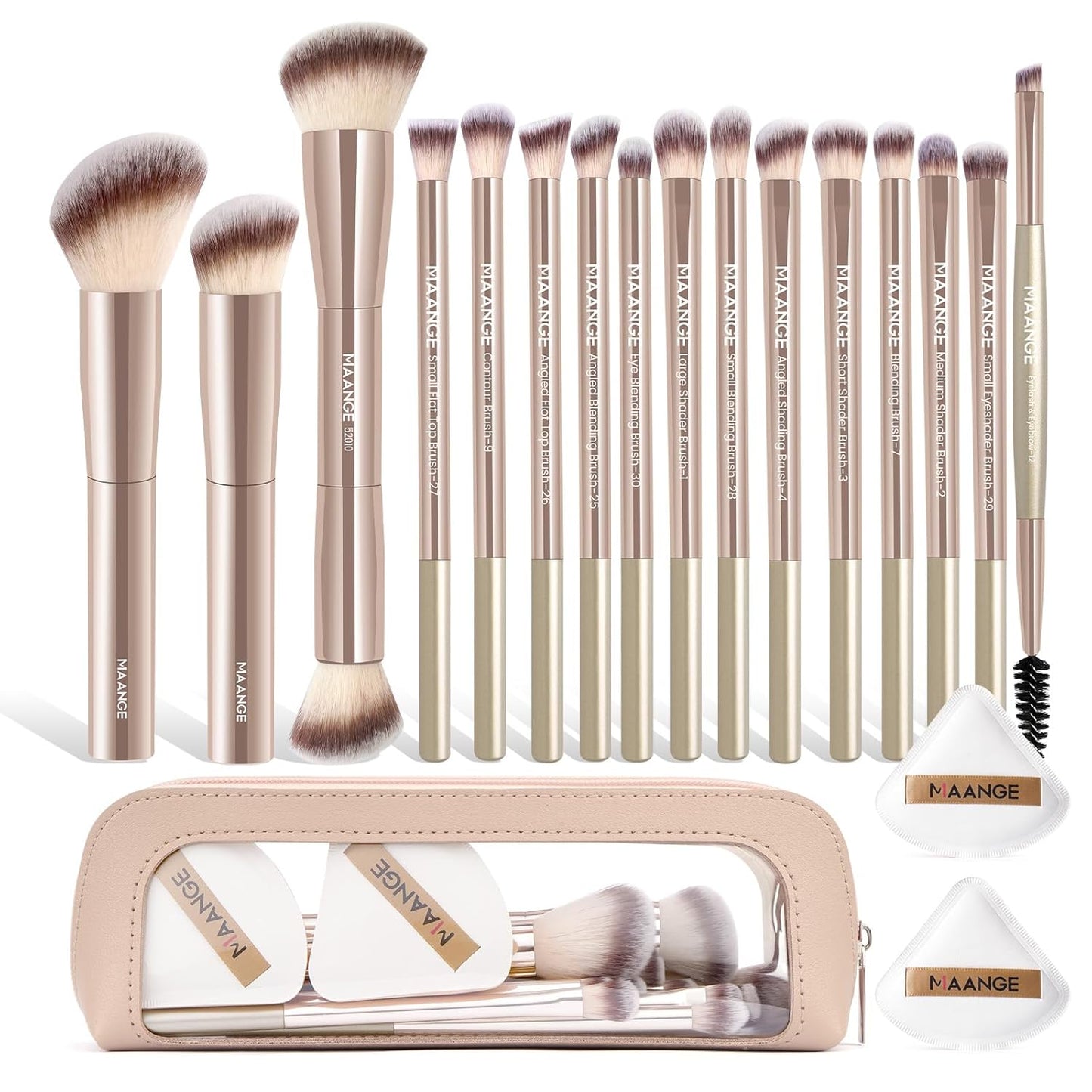 MAANGE SET 16 BROCHAS + 2 BORLAS CON ESTUCHE