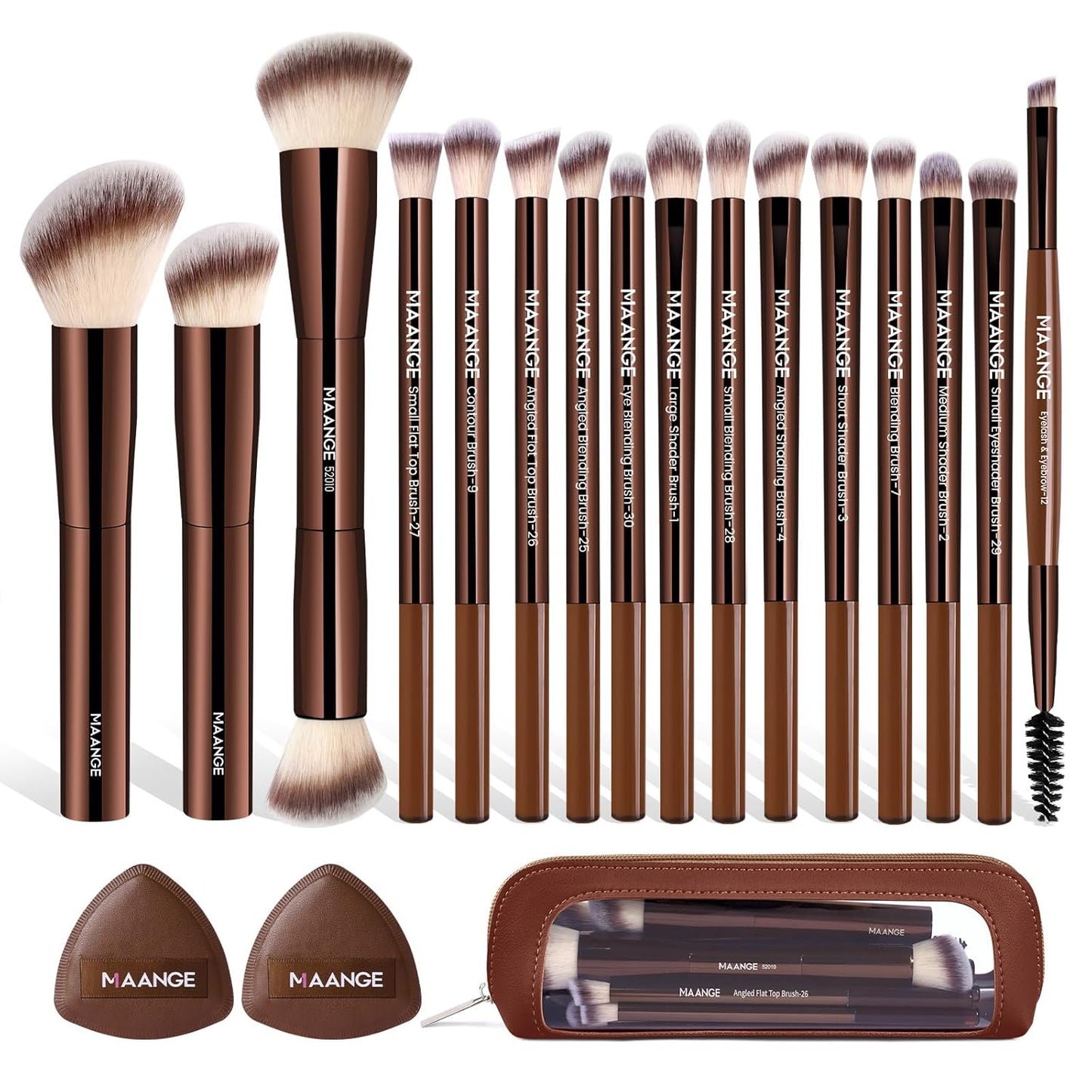 MAANGE SET 16 BROCHAS + 2 BORLAS CON ESTUCHE