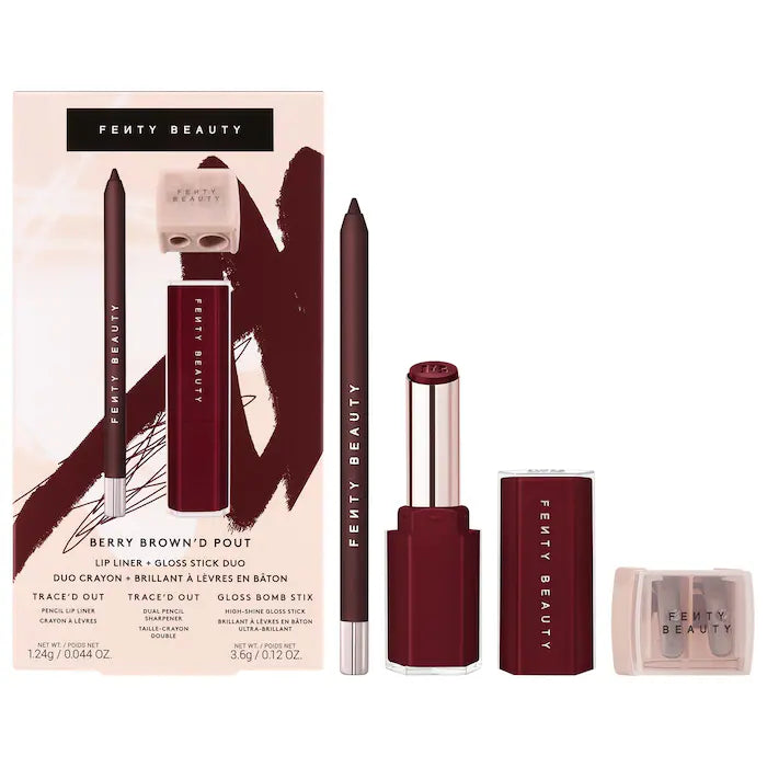 FENTY BEAUTY BERRY BROWN'D POUT LIP LINER + GLOSS STICK DUO